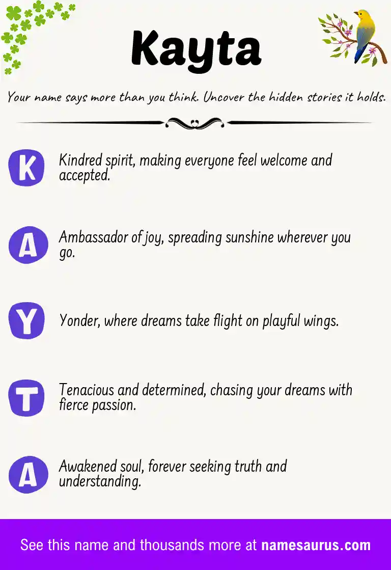 Acrostic poem about Kayta.