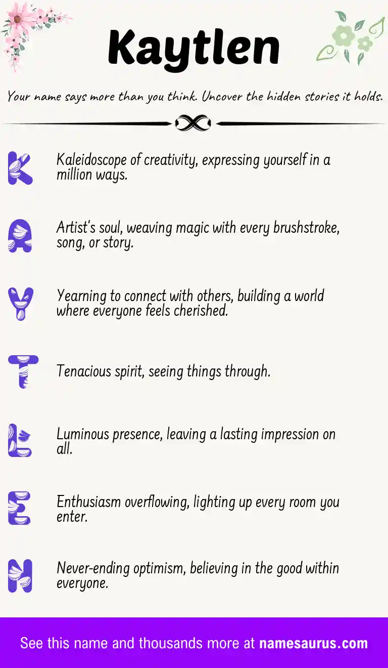 Acrostic poem about Kaytlen.