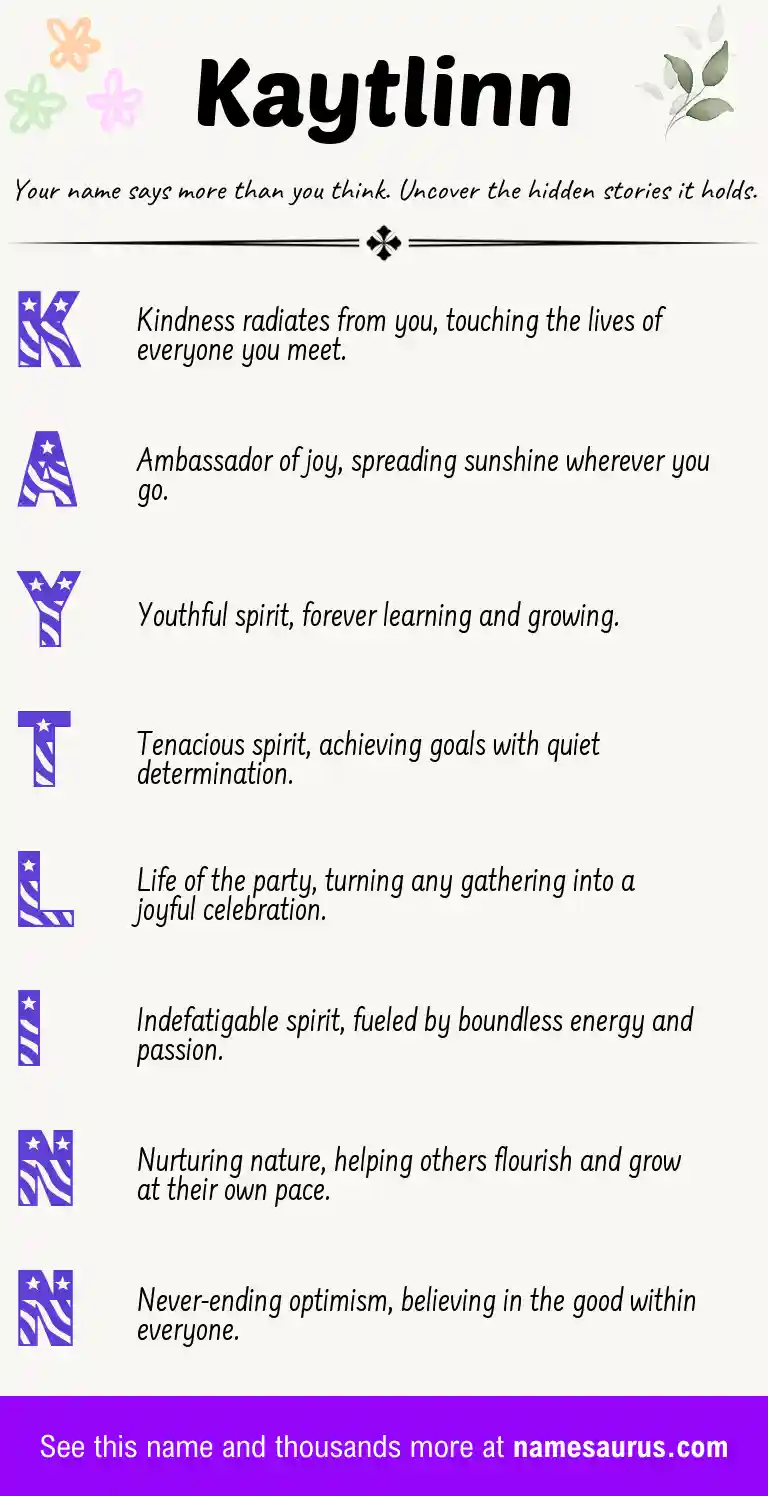 Acrostic poem about Kaytlinn.