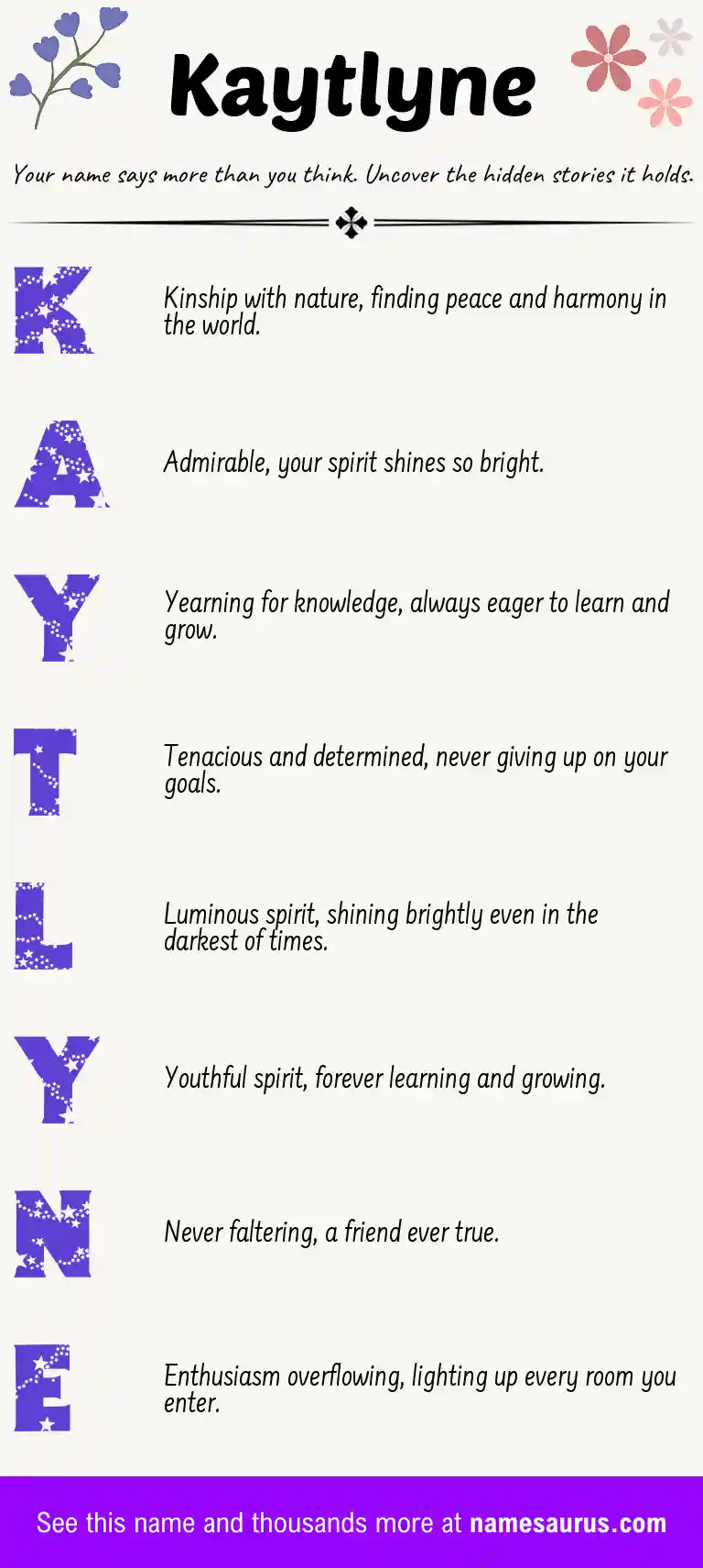 Acrostic poem about Kaytlyne.