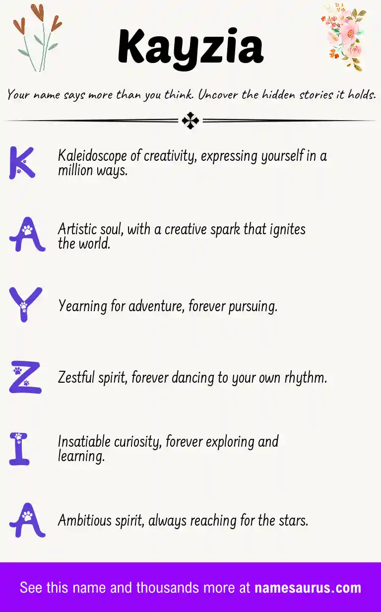 Acrostic poem about Kayzia.