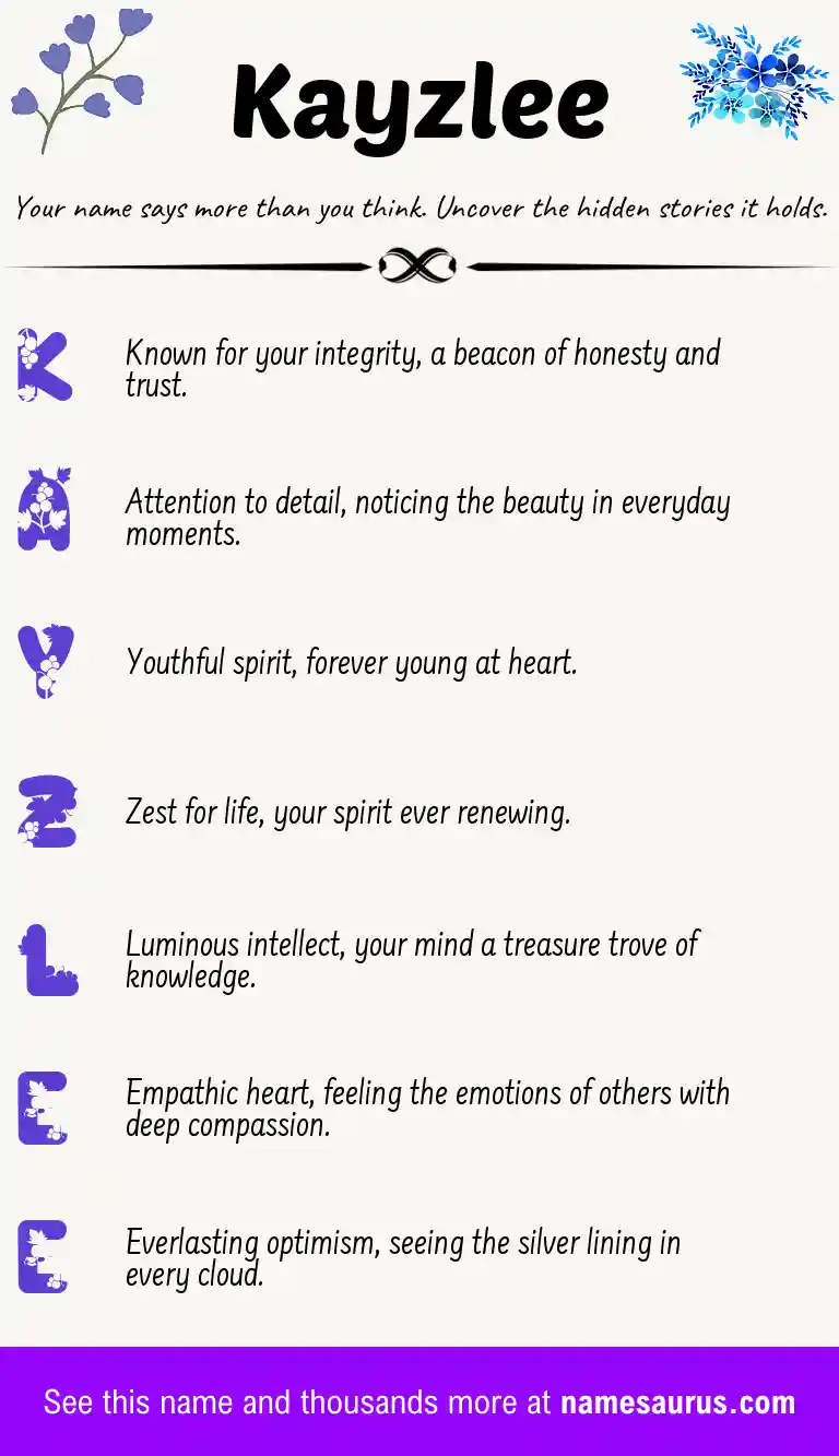 Acrostic poem about Kayzlee.
