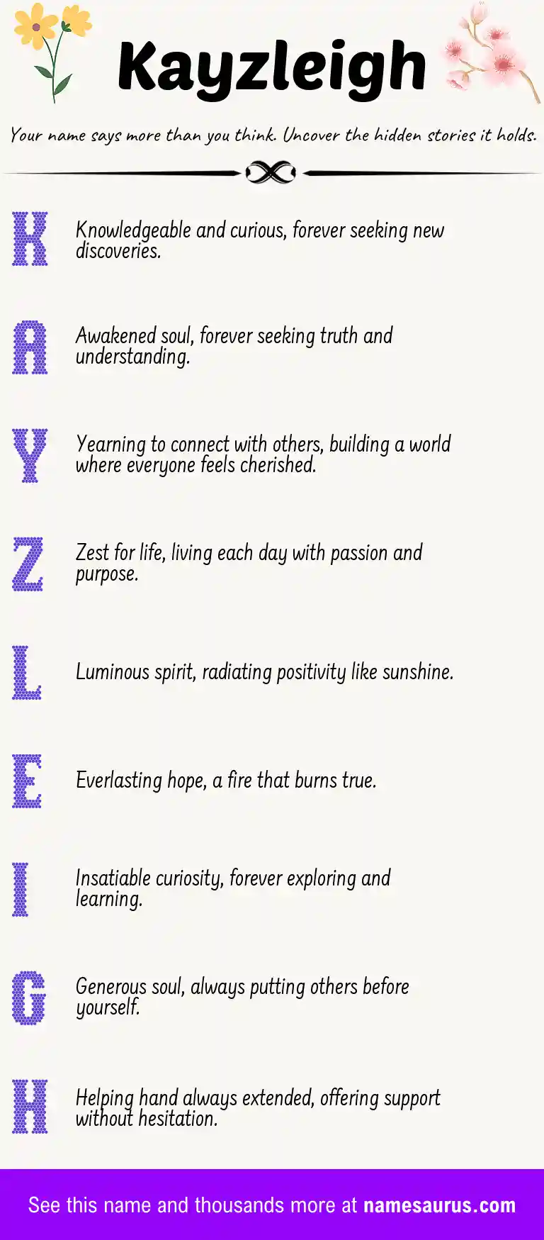 Acrostic poem about Kayzleigh.