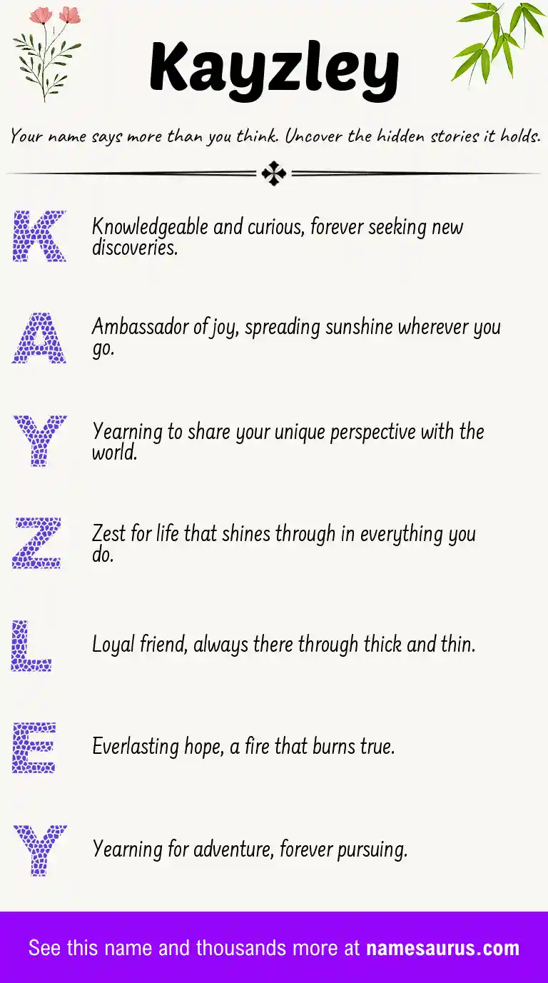 Acrostic poem about Kayzley.