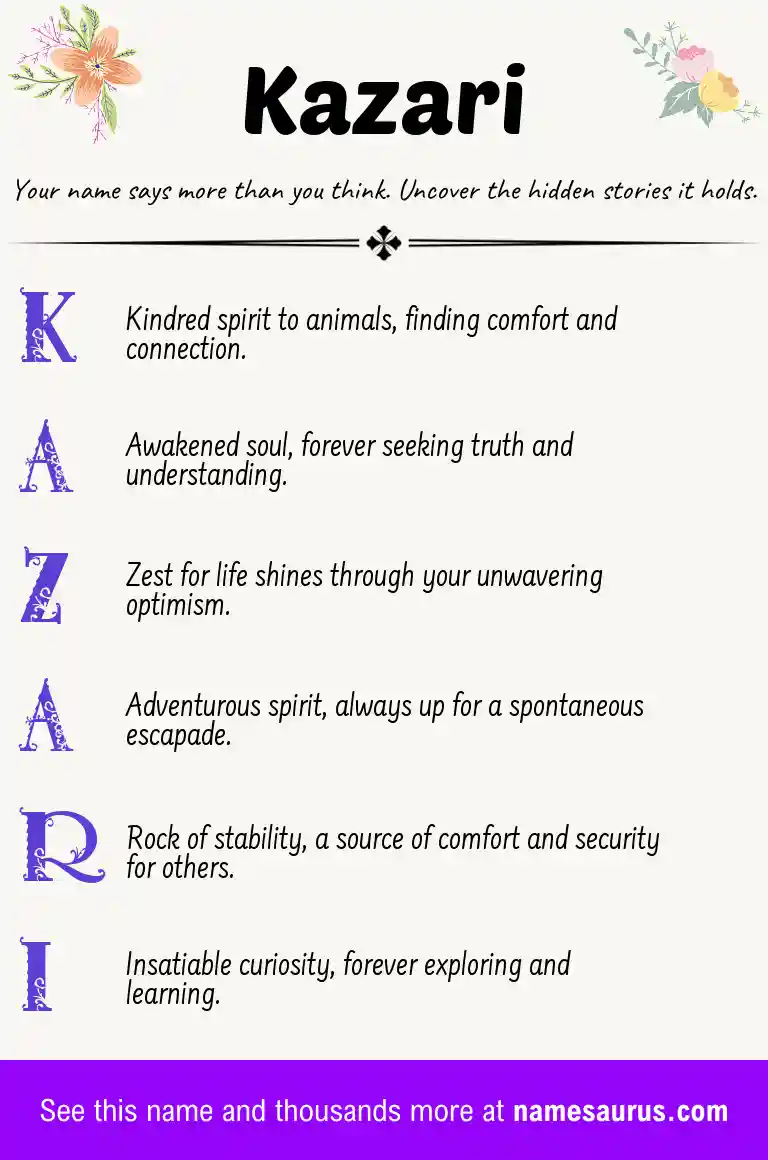 Acrostic poem about Kazari.