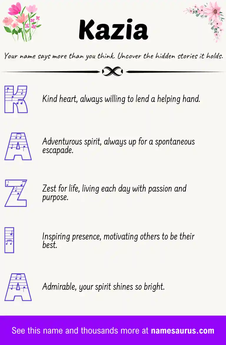 Acrostic poem about Kazia.