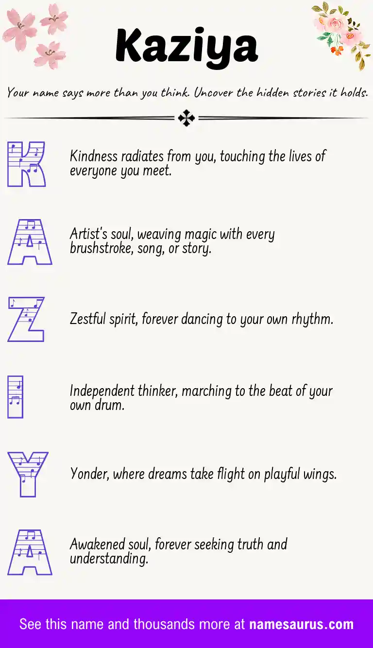 Acrostic poem about Kaziya.