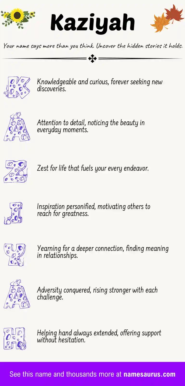 Acrostic poem about Kaziyah.
