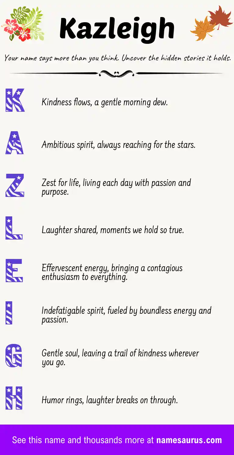 Acrostic poem about Kazleigh.