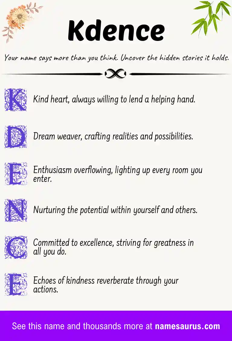 Acrostic poem about Kdence.