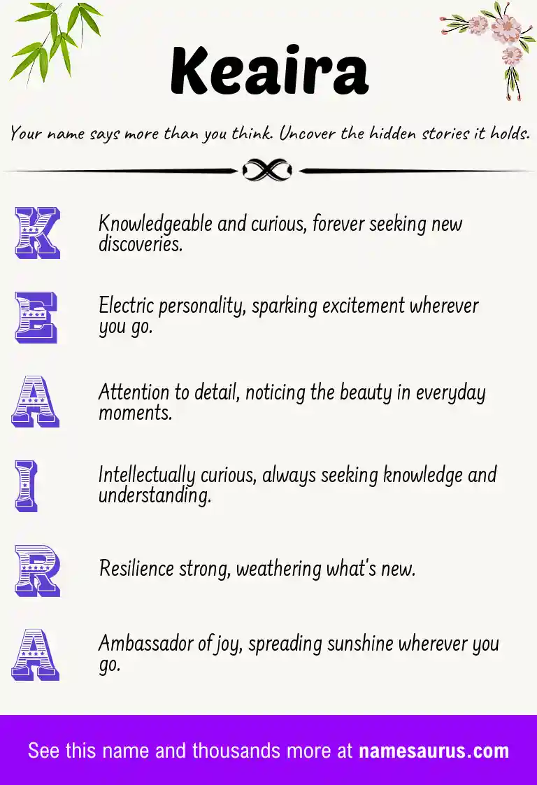 Acrostic poem about Keaira.