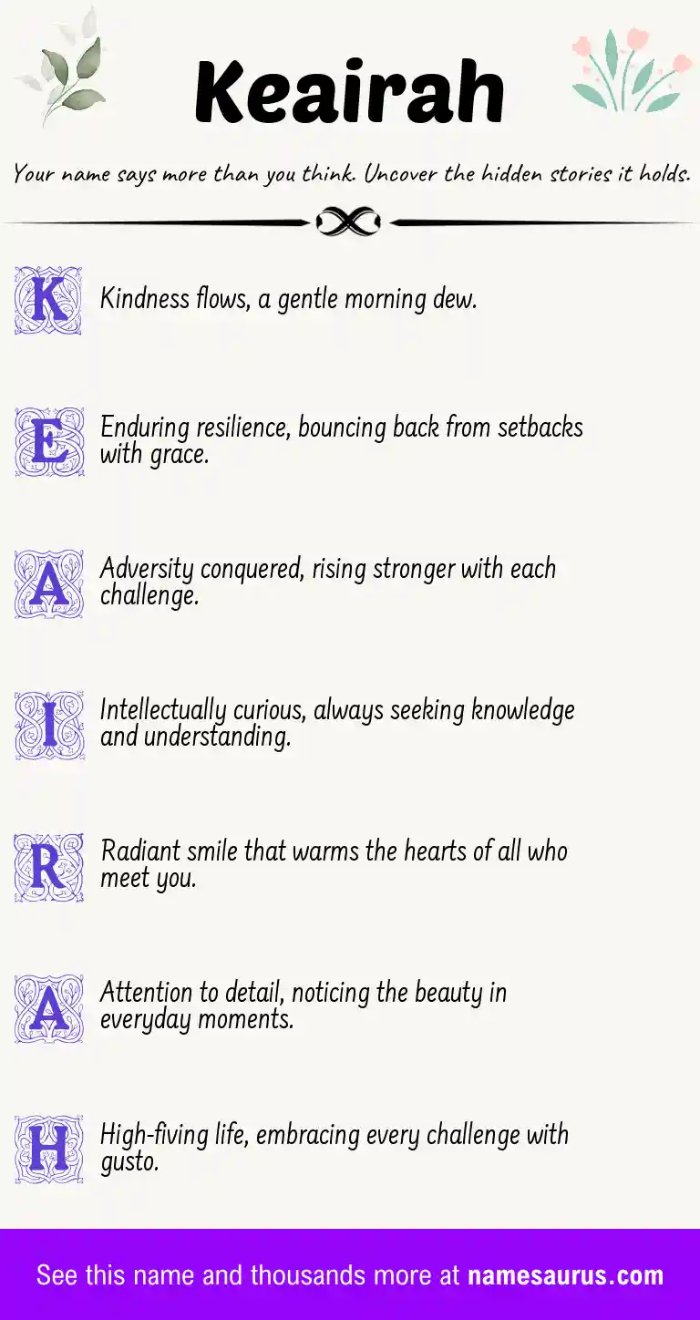 Acrostic poem about Keairah.