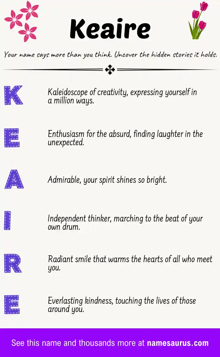 Acrostic poem about Keaire.