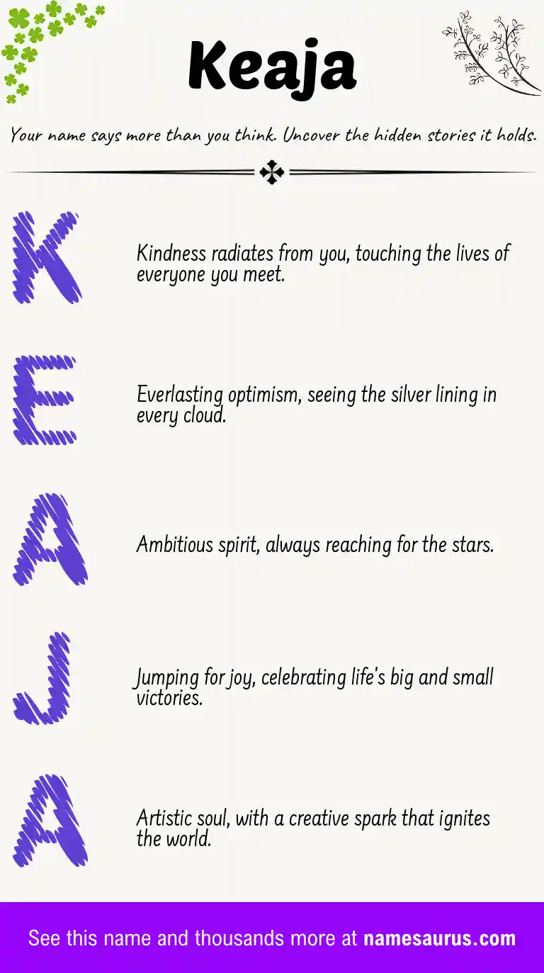 Acrostic poem about Keaja.