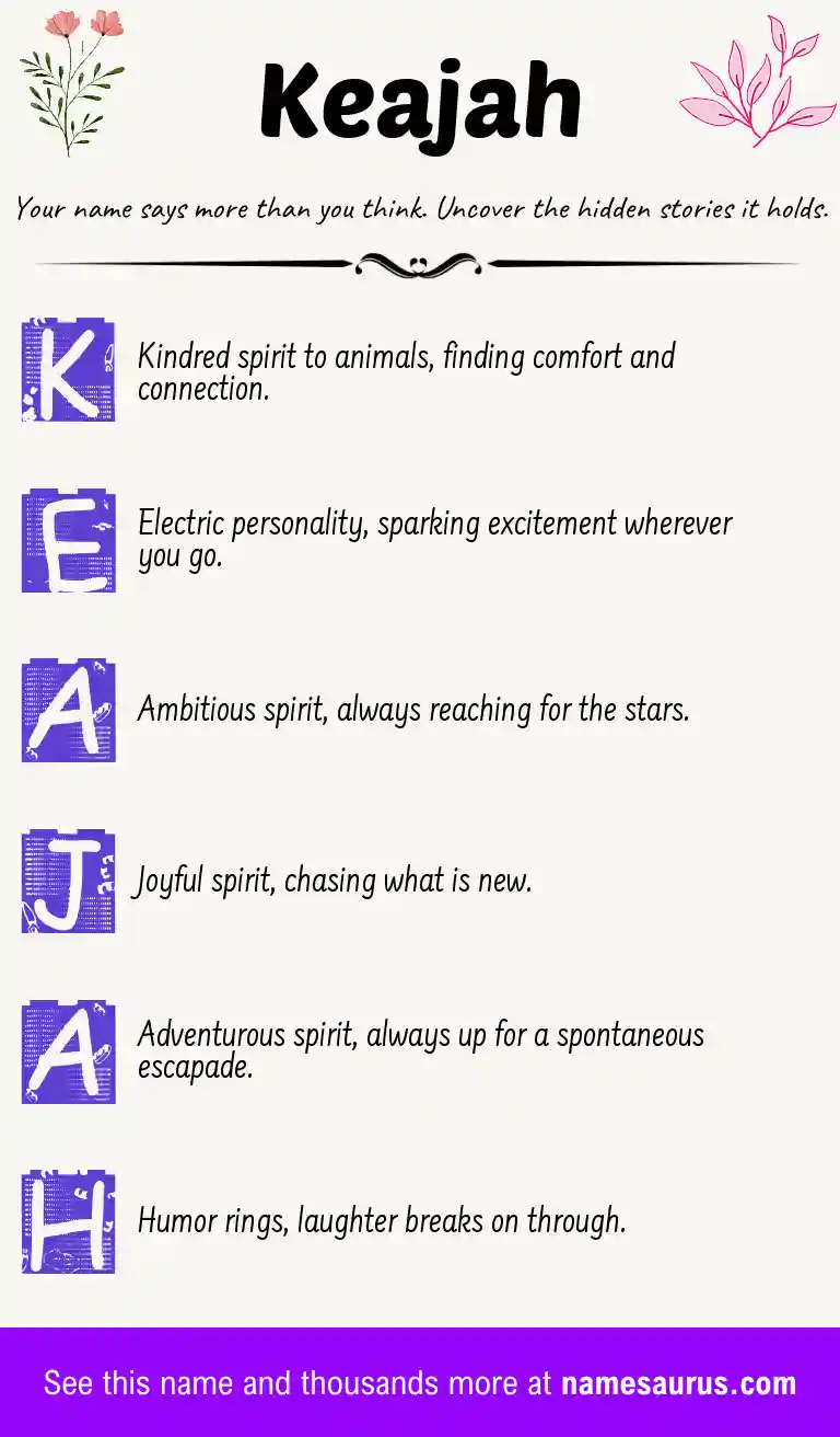 Acrostic poem about Keajah.