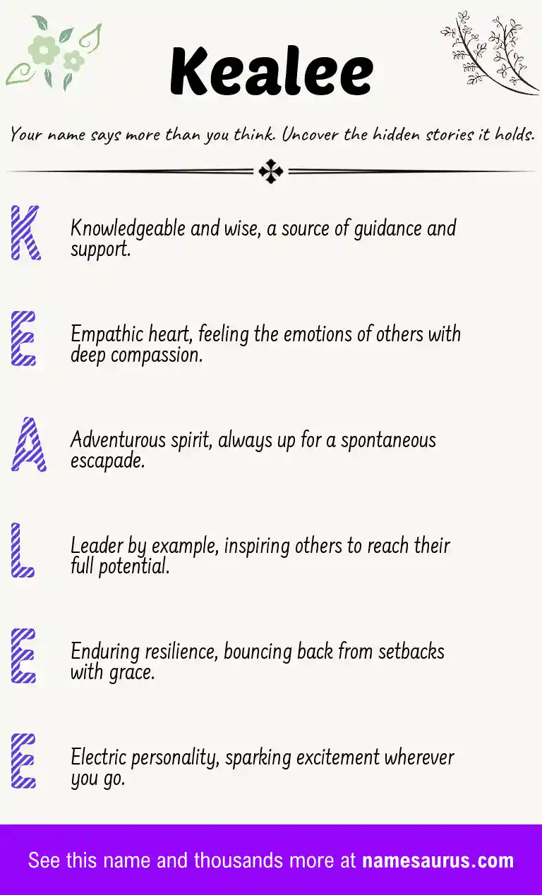 Acrostic poem about Kealee.