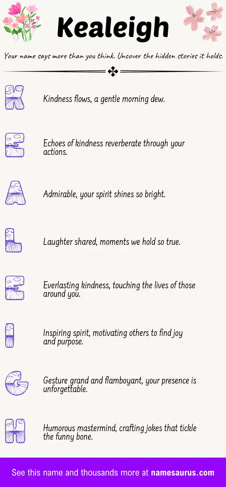 Acrostic poem about Kealeigh.