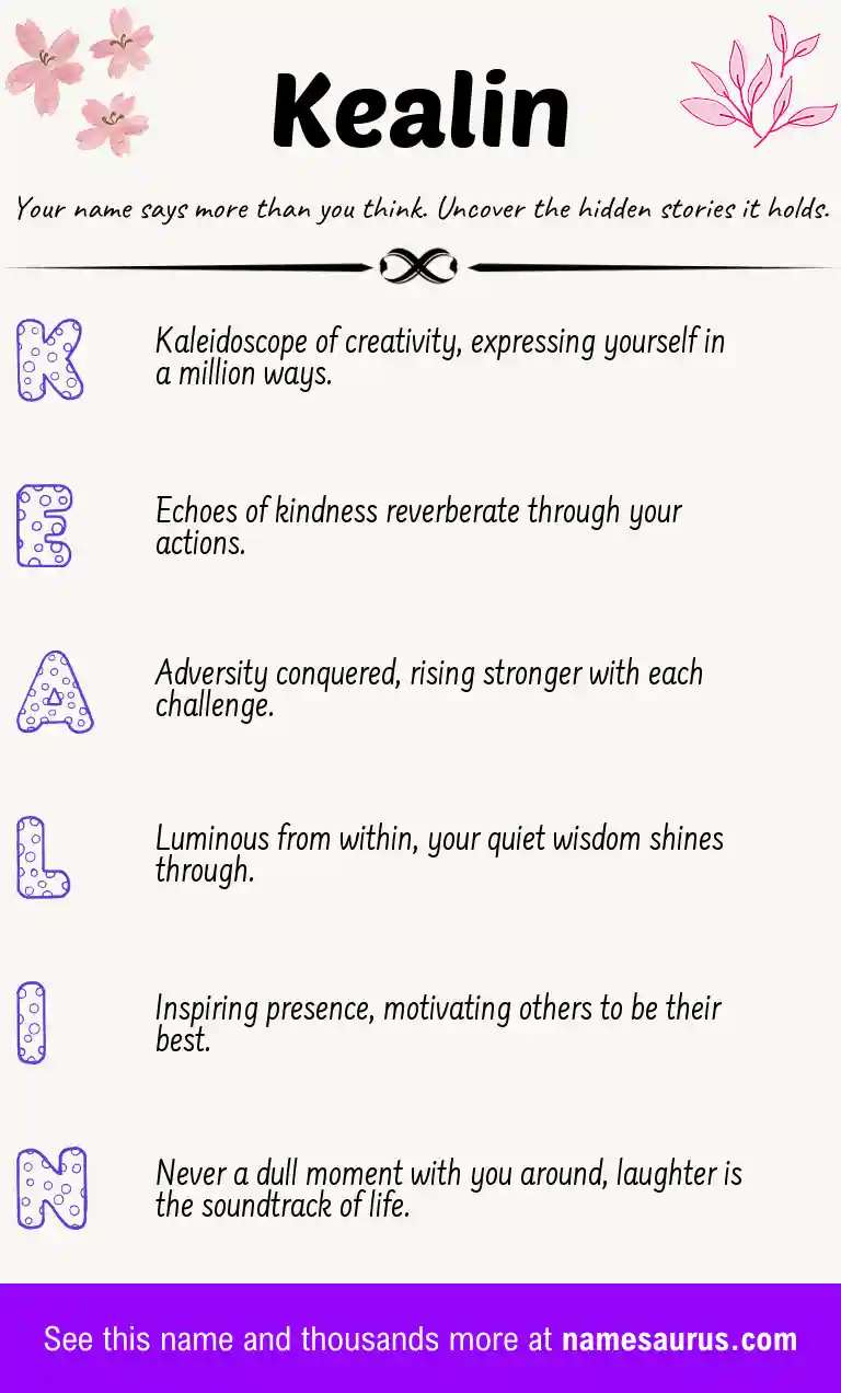 Acrostic poem about Kealin.