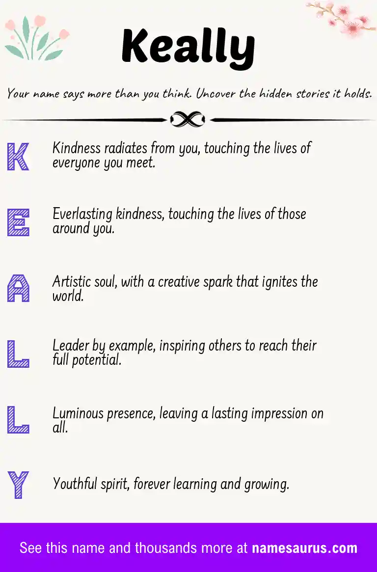 Acrostic poem about Keally.