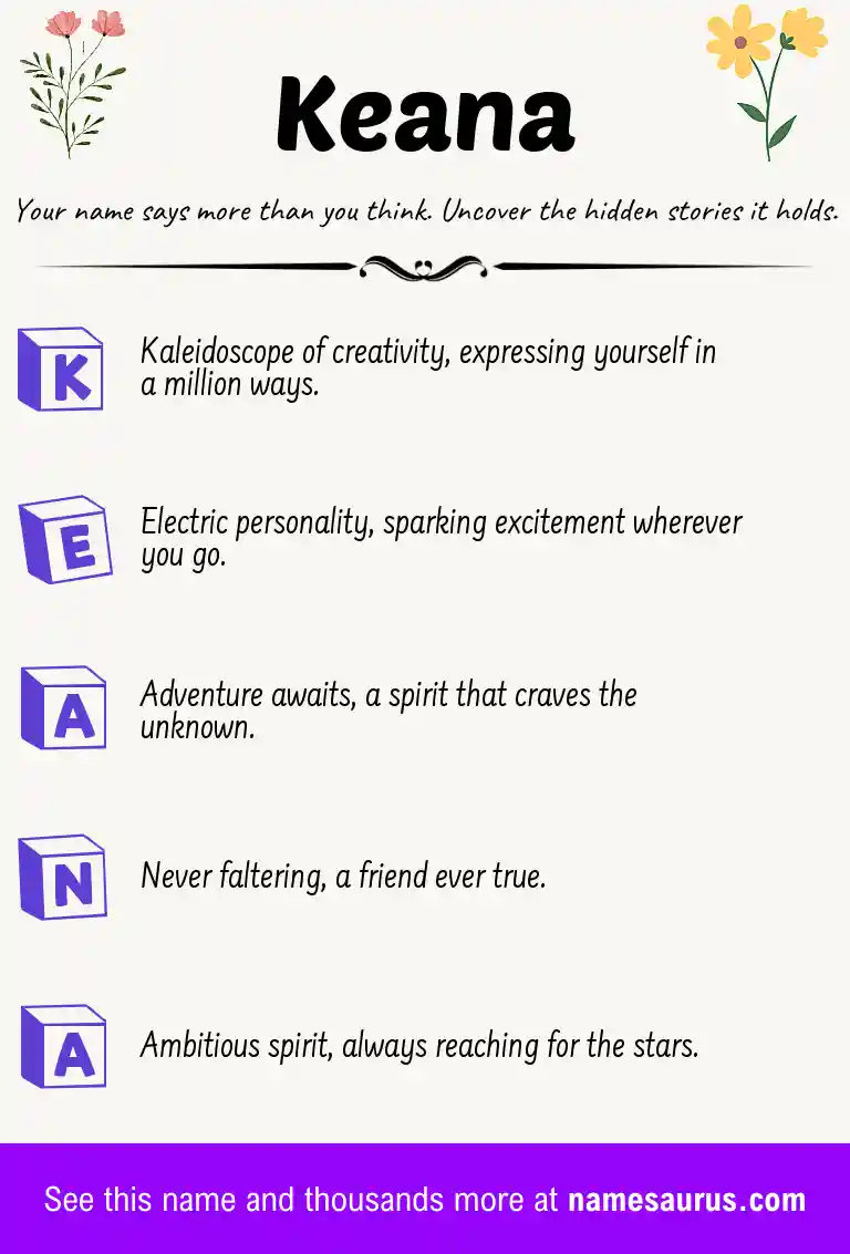 Acrostic poem about Keana.