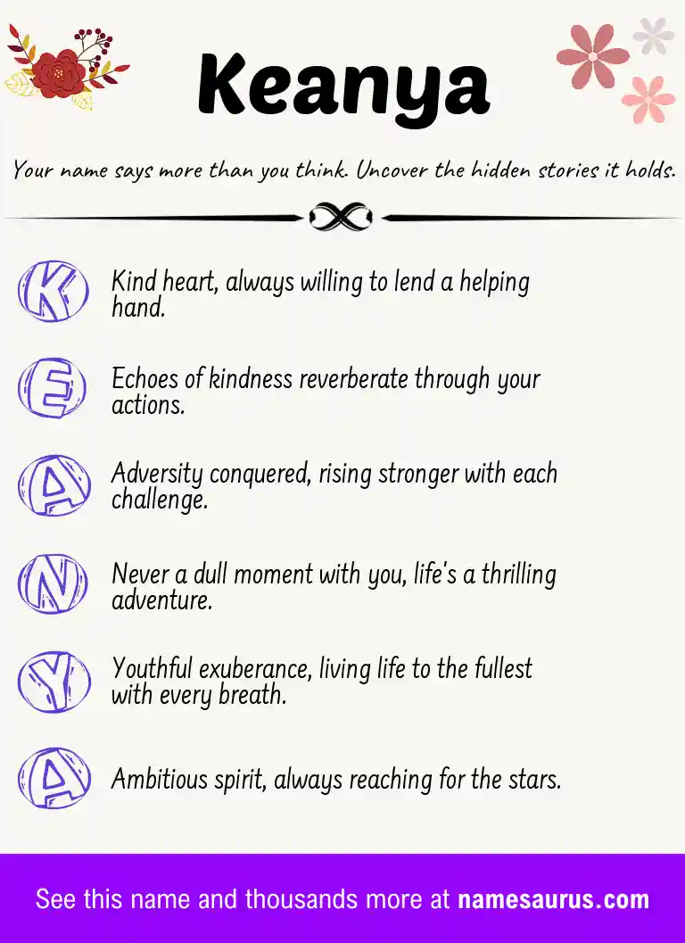 Acrostic poem about Keanya.