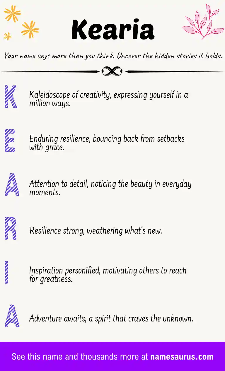 Acrostic poem about Kearia.