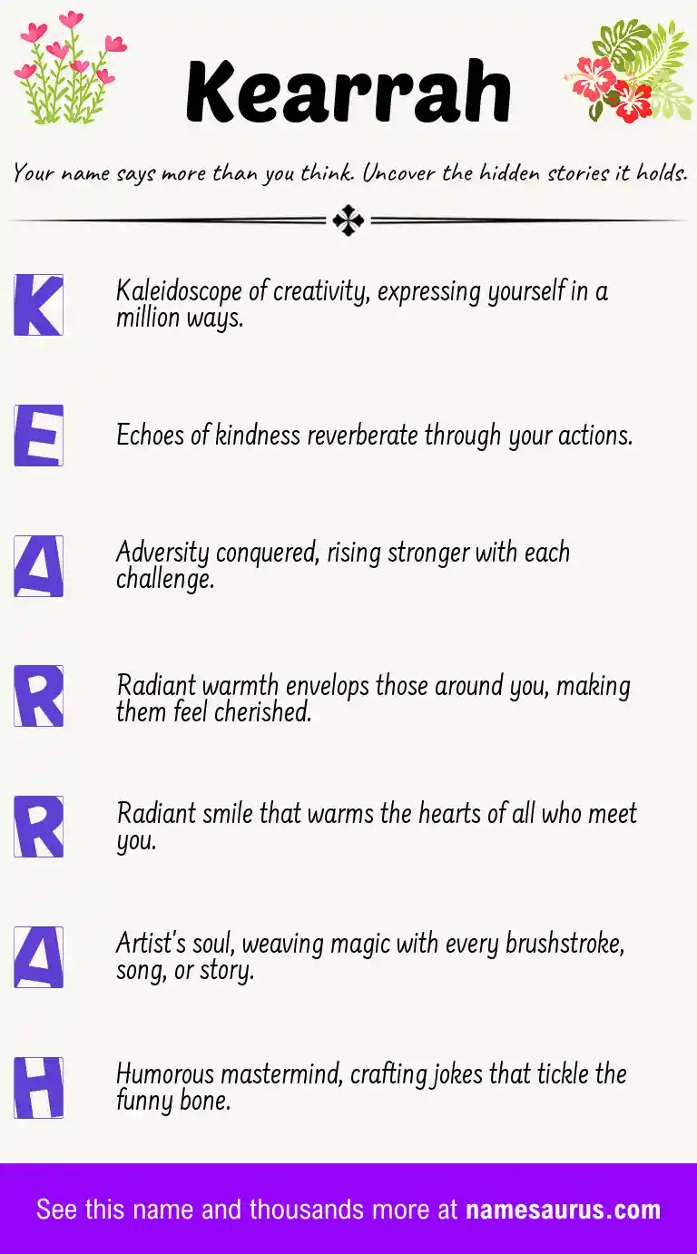 Acrostic poem about Kearrah.