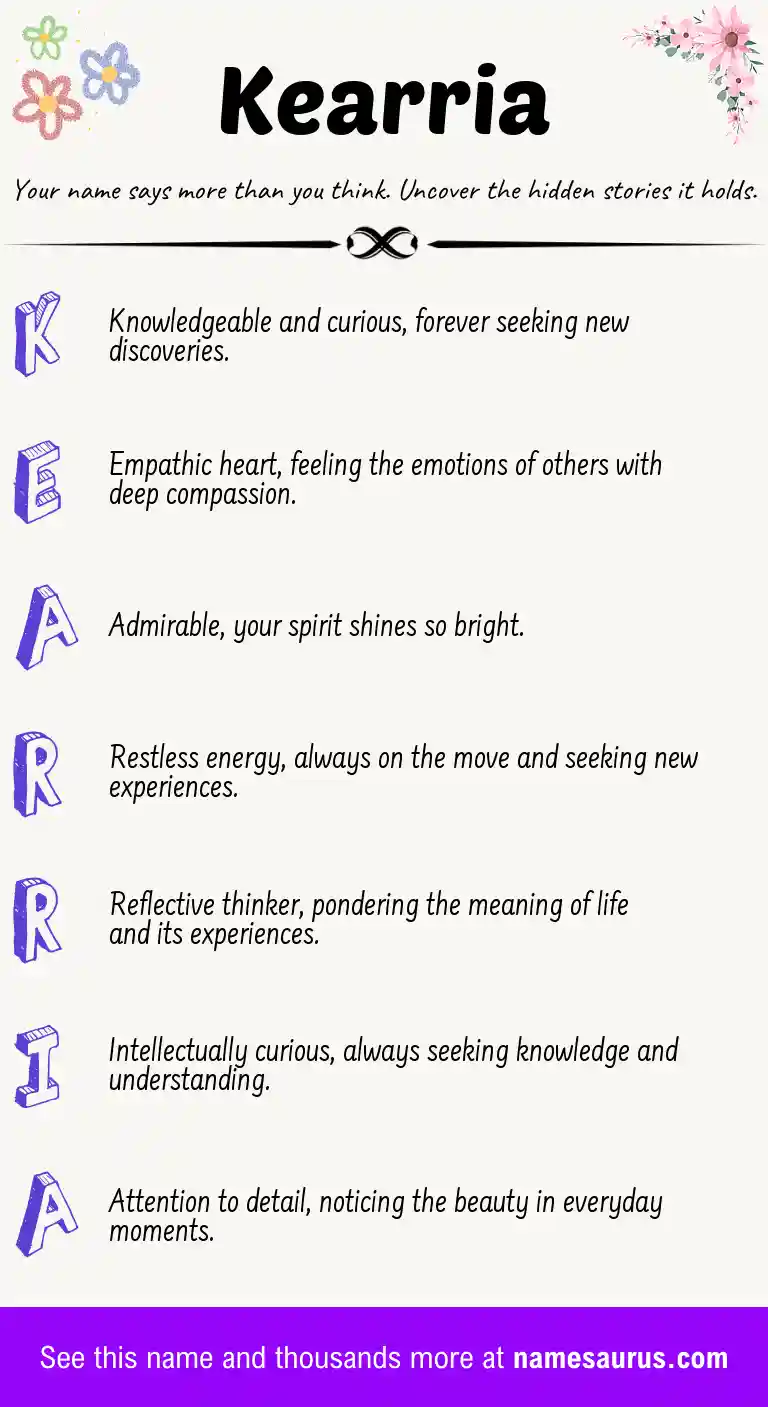 Acrostic poem about Kearria.