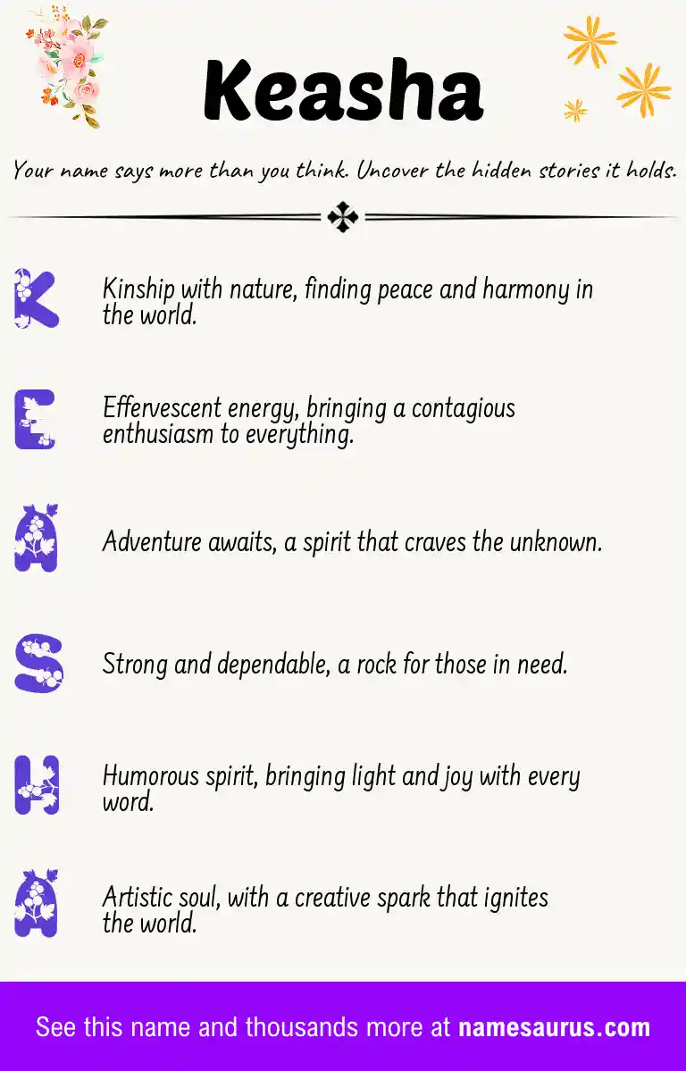 Acrostic poem about Keasha.