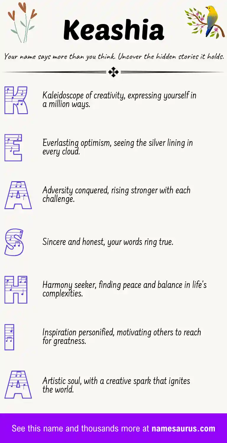 Acrostic poem about Keashia.