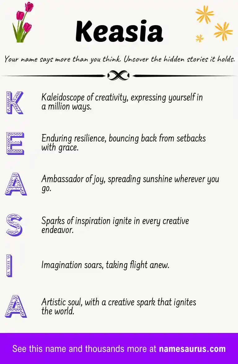 Acrostic poem about Keasia.