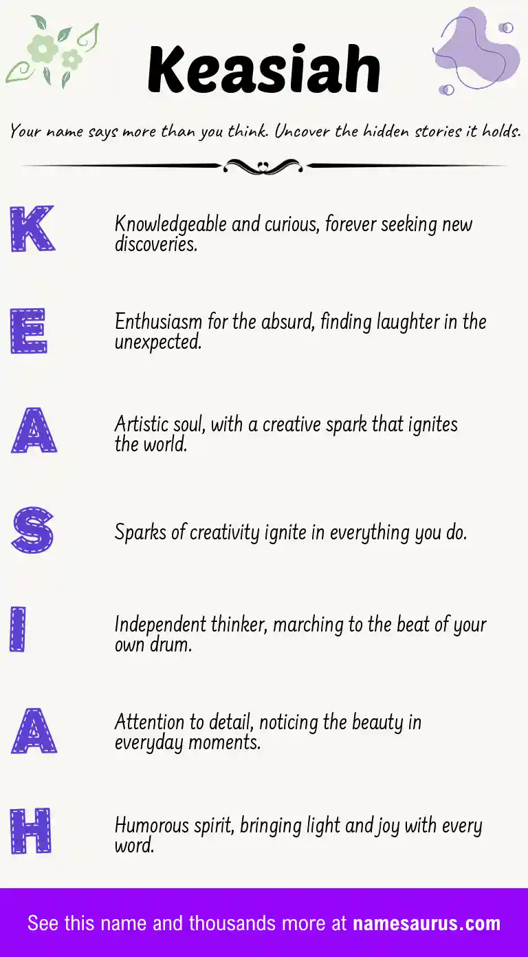 Acrostic poem about Keasiah.