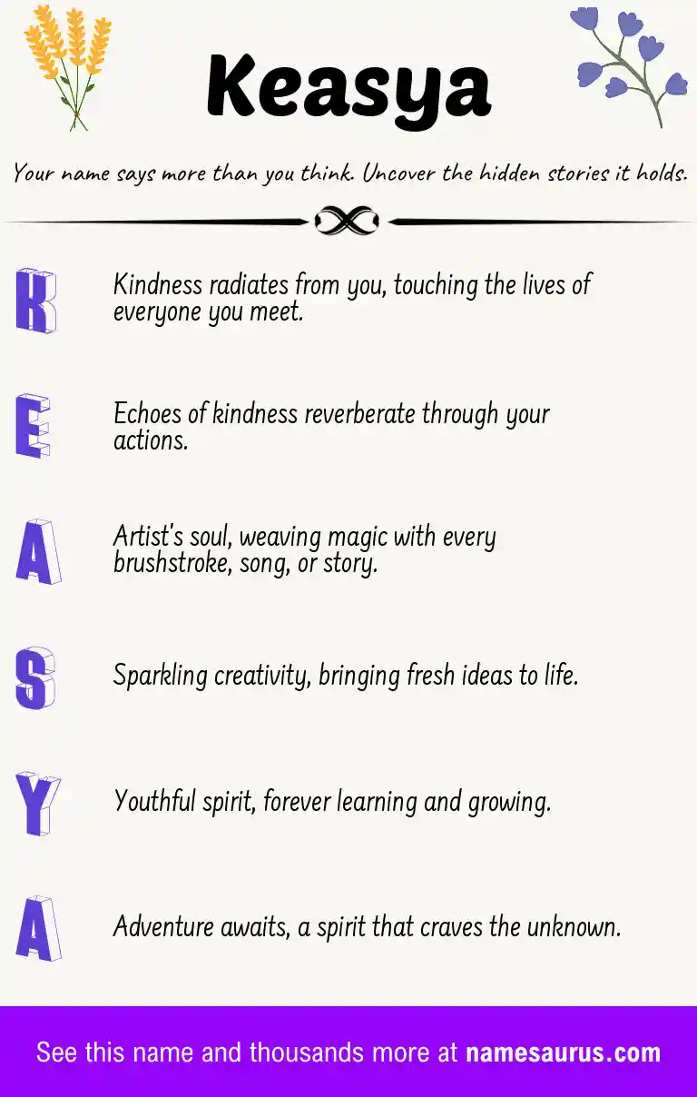 Acrostic poem about Keasya.