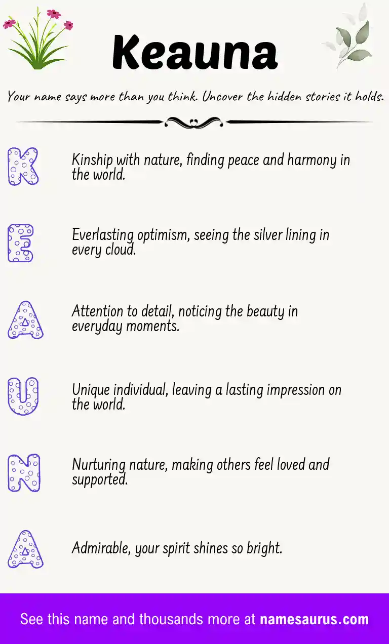 Acrostic poem about Keauna.
