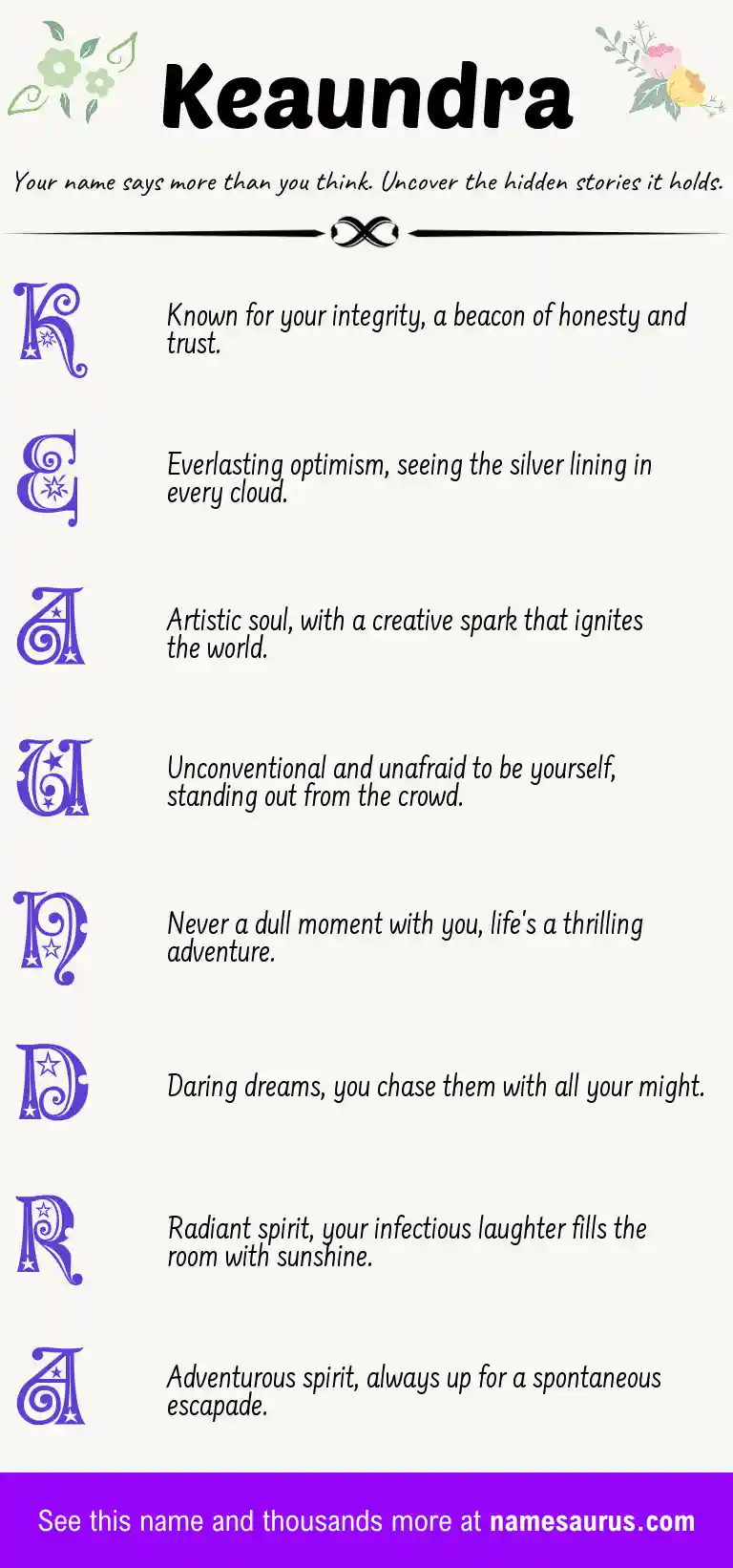 Acrostic poem about Keaundra.