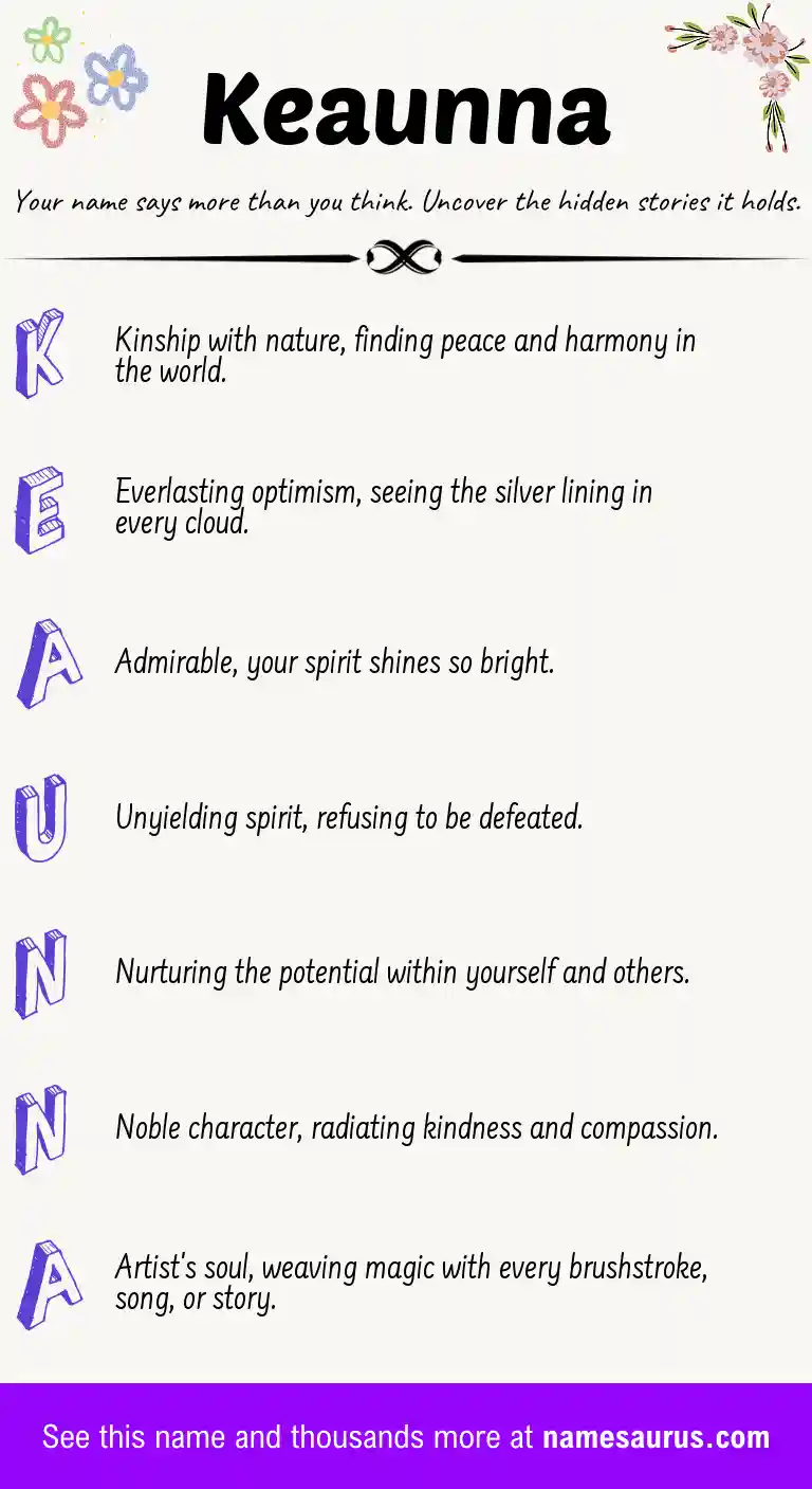 Acrostic poem about Keaunna.