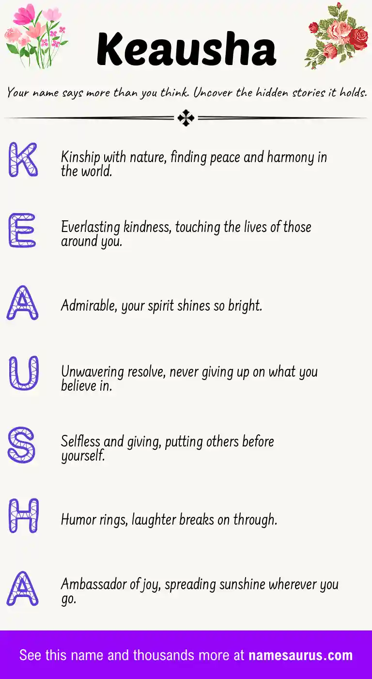 Acrostic poem about Keausha.