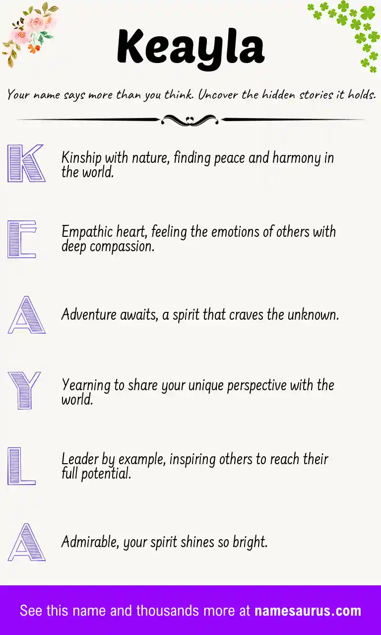 Acrostic poem about Keayla.
