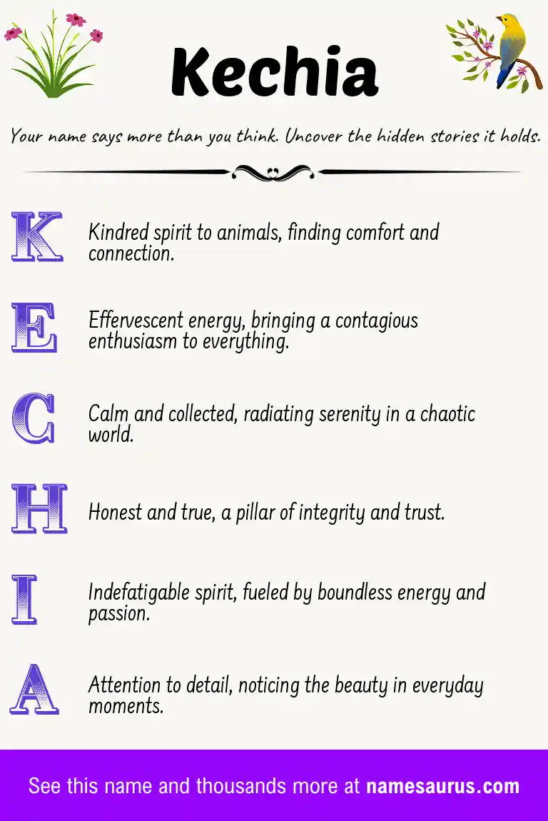 Acrostic poem about Kechia.