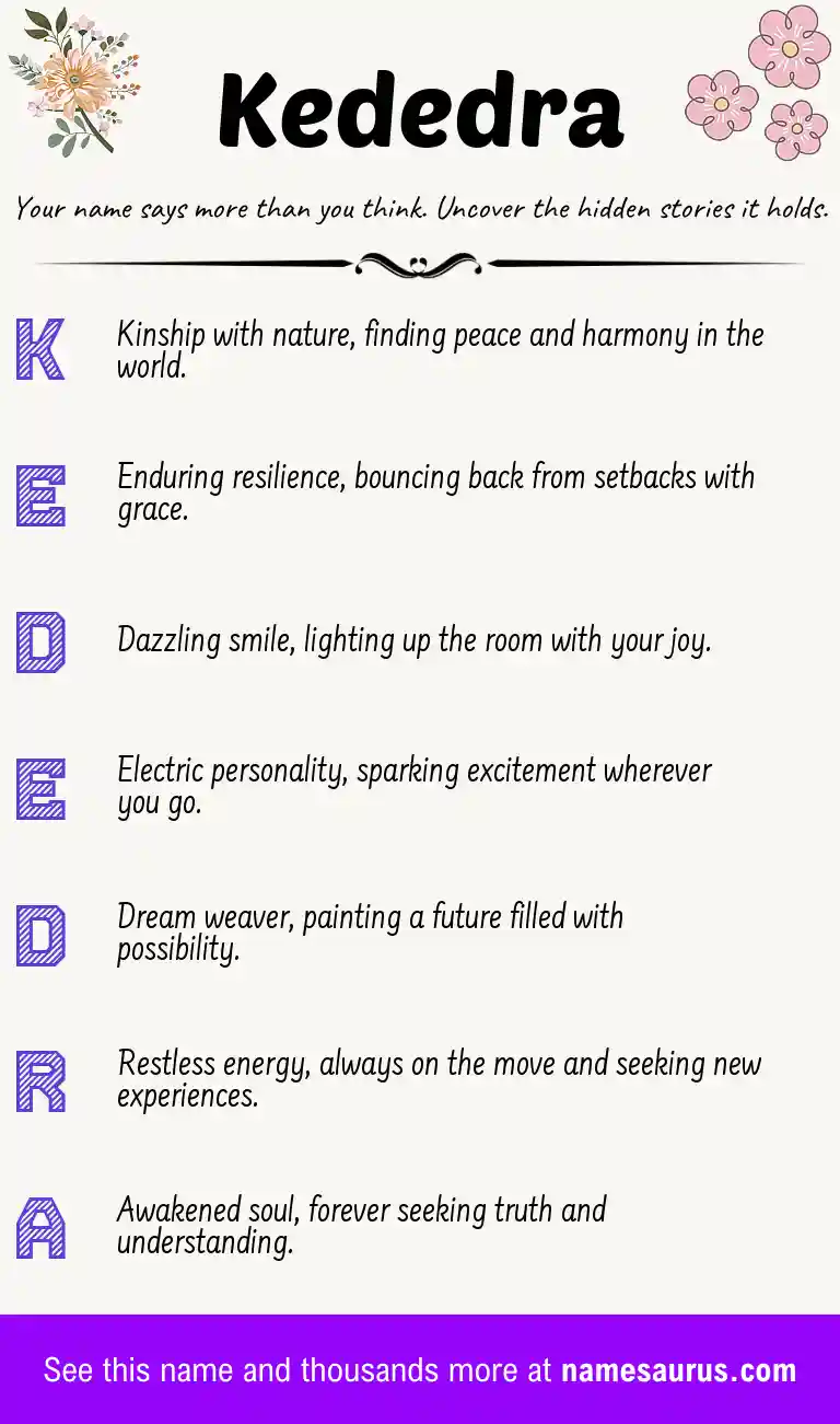 Acrostic poem about Kededra.