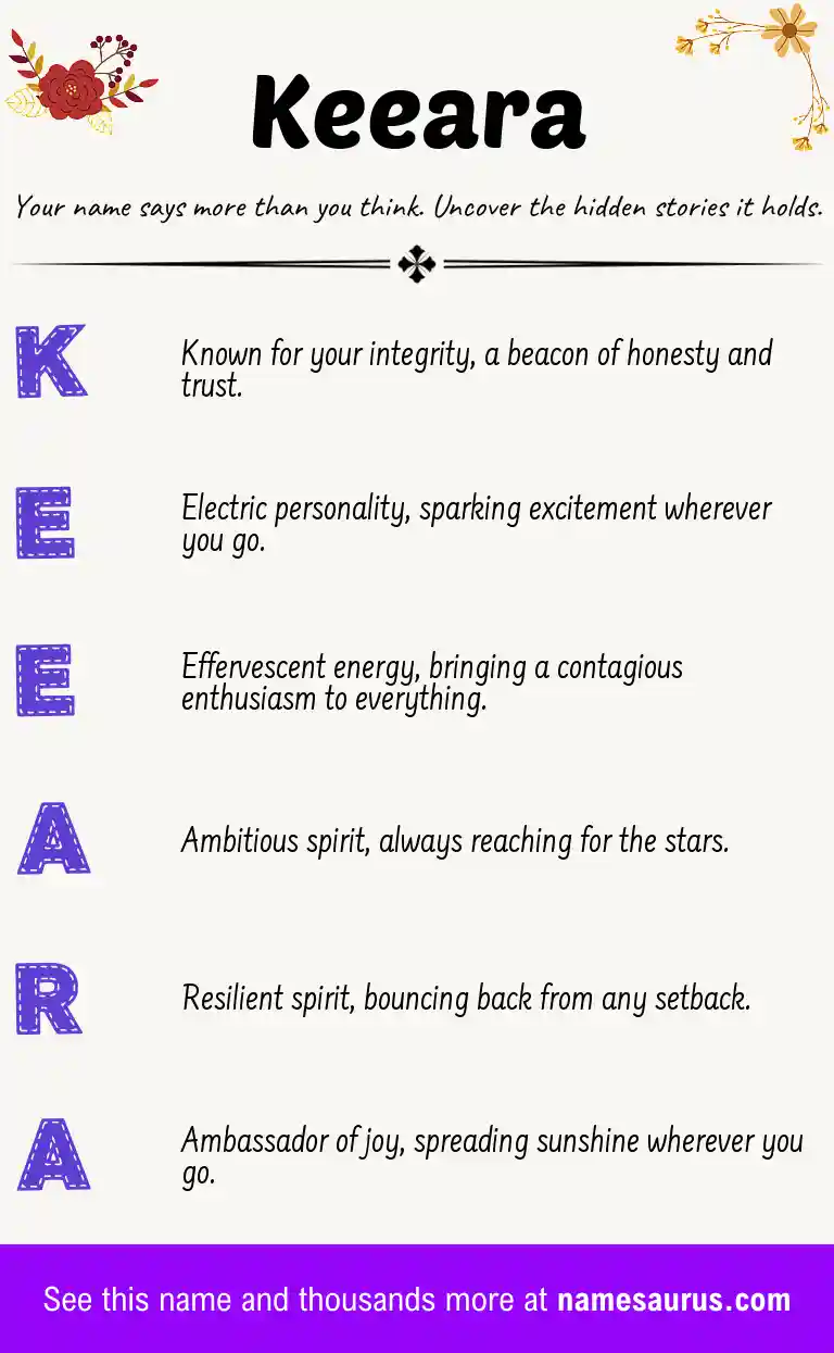 Acrostic poem about Keeara.