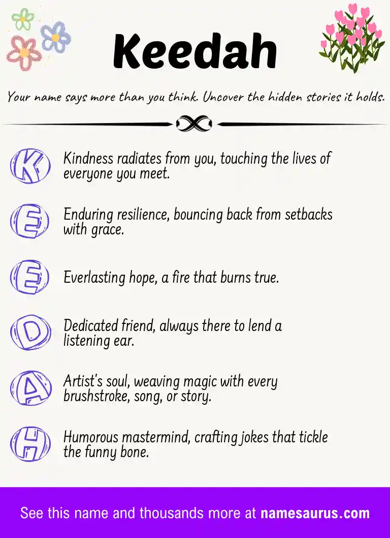 Acrostic poem about Keedah.