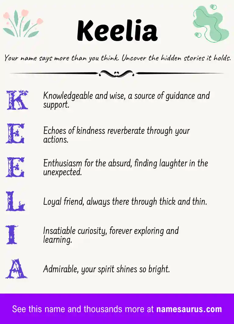 Acrostic poem about Keelia.