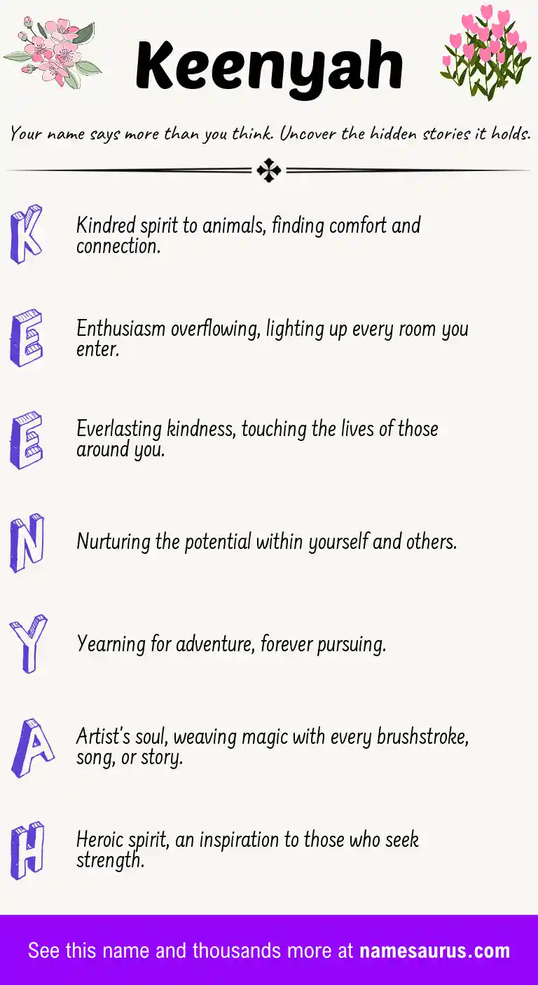 Acrostic poem about Keenyah.