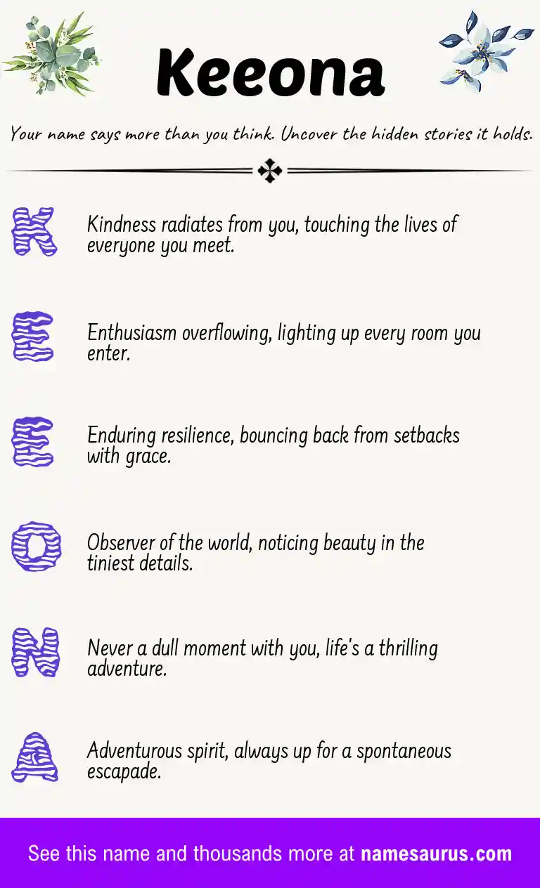 Acrostic poem about Keeona.