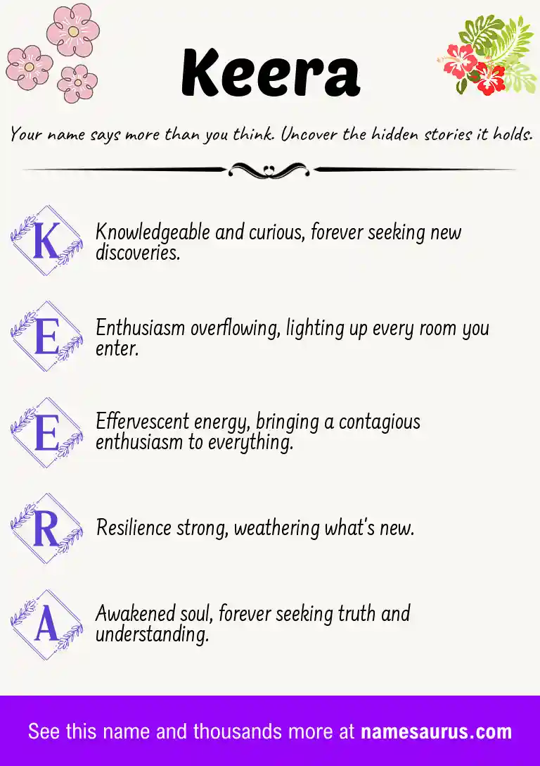 Acrostic poem about Keera.