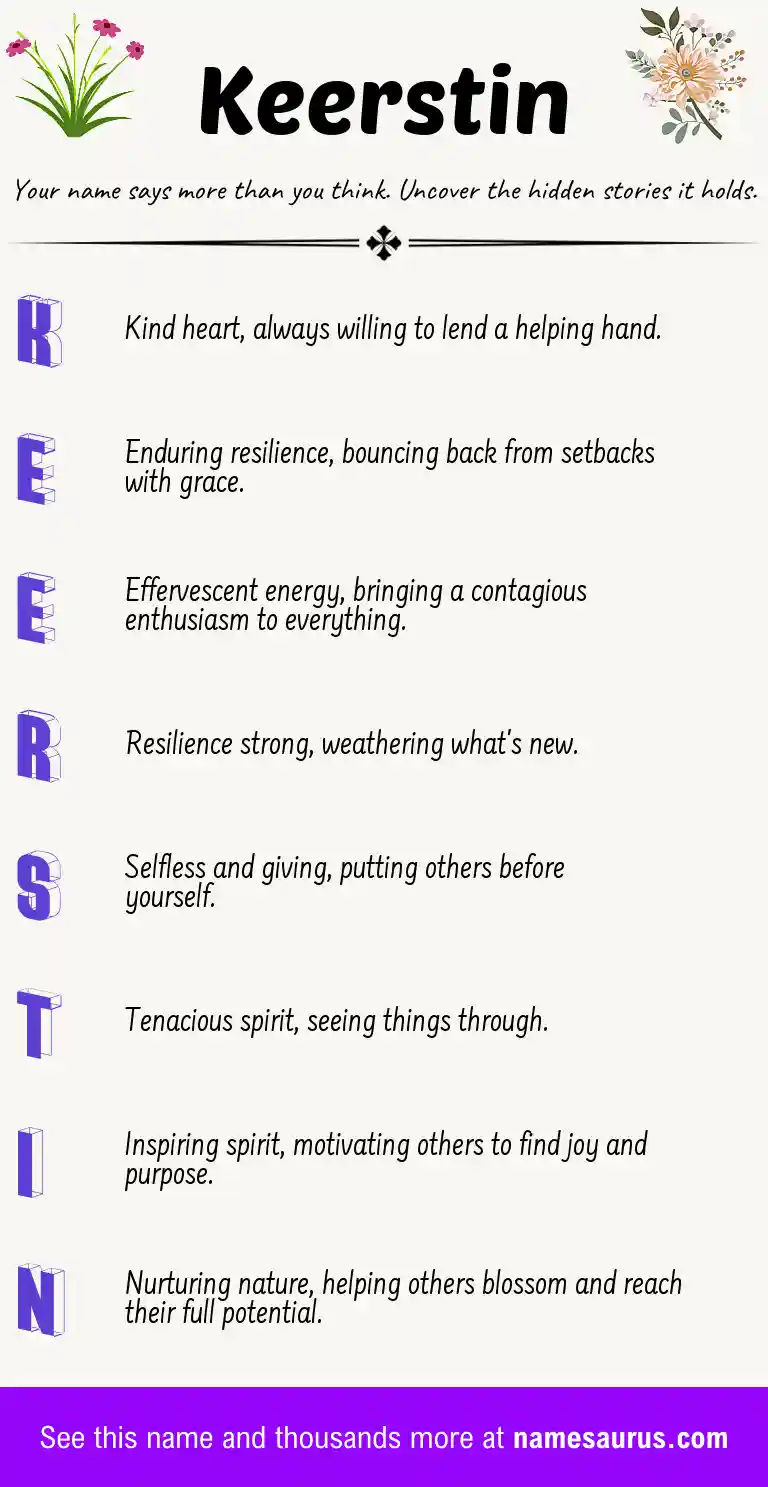 Acrostic poem about Keerstin.