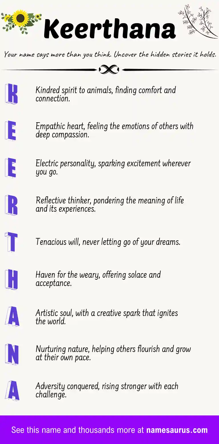 Acrostic poem about Keerthana.
