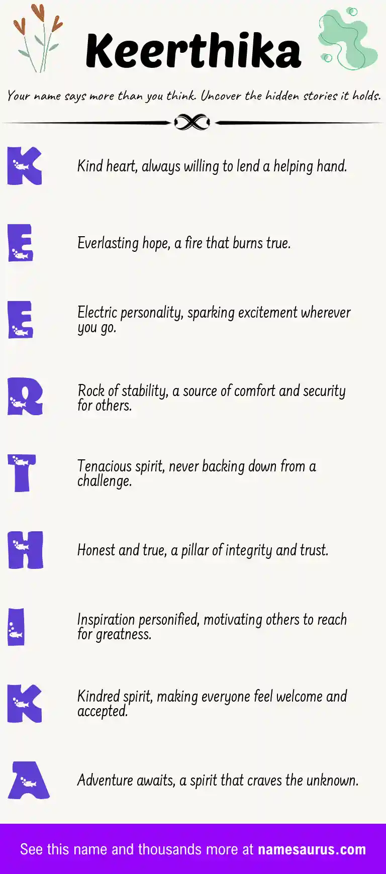 Acrostic poem about Keerthika.