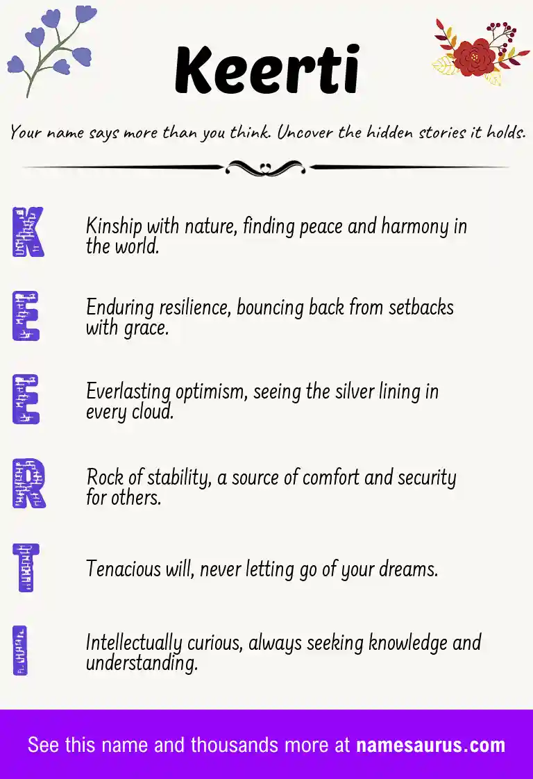 Acrostic poem about Keerti.